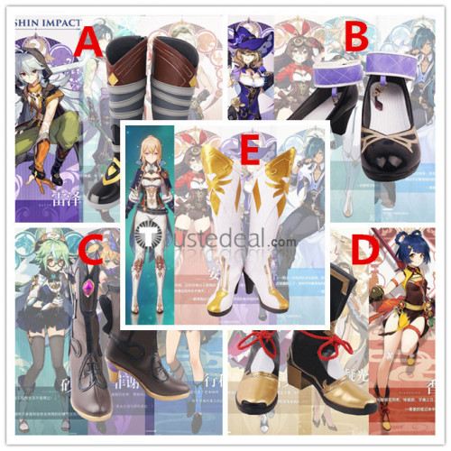 Genshin Impact Fischl Lisa Razor Xiangling Jean Cosplay Shoes Boots