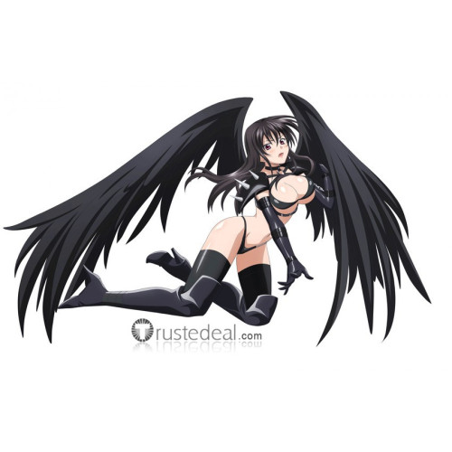 High School DXD Raynare Fallen Angel Black Cosplay Shoes Boots