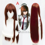 Steins Gate Makise Kurisu Brown Red Cosplay Wig