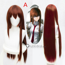 Steins Gate Makise Kurisu Brown Red Cosplay Wig
