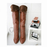 Top quality PU meduim heel knee boots(D1054)