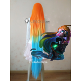 League of Legends LOL Cyber Pop Zoe Orange Blue Green Yellow Cosplay Wig 150cm
