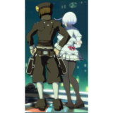 Guilty Gear Elphelt Ramlethal Valentine Ramletherl White Black Green School Academy Uniform Cosplay Costume