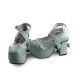 White Black Bows Trim Lolita Shoes