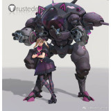 Overwatch D.Va Hana Song Black Cat Gothic Lolita Cosplay Costume3