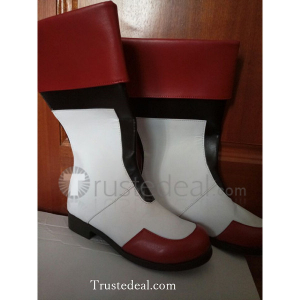 Red White Cosplay Boots Shoes