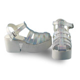 Beautiful Matt White Purple Sandals