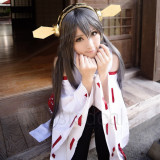 Kantai Collection Haruna Long Black Gray Cosplay Wig