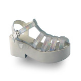 Beautiful Matt White Purple Sandals