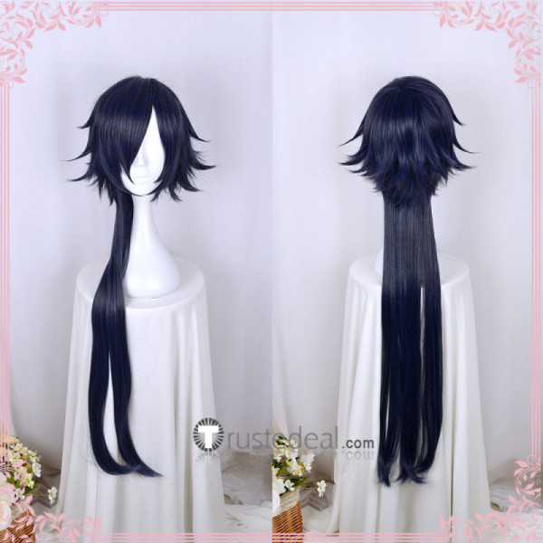 Sengoku Night Blood Date Masamune Long Black Blue Cosplay Wig