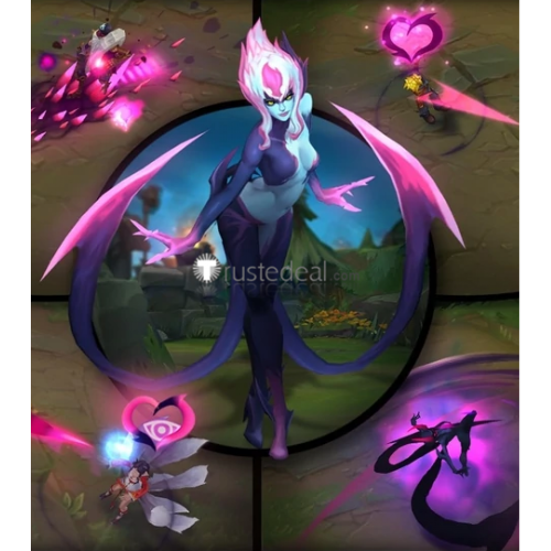 League of Legends LOL Evelynn Classic Agony's Embrace White Pinkish Cosplay Wig