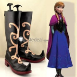 Frozen Princess Anna Black White Cosplay Boots Shoes