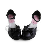 Dark Blue Bow Straps Lolita Sandals