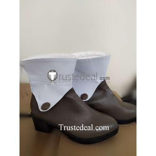 Final Fantasy IX Eiko Carol Brown White Cosplay Boots Shoes