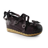 Coffee Wood Sole High Platform