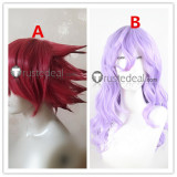 Twin Star Exorcists Sousei no Onmyouji Shimon Ikaruga Kamui Red Purple Cosplay Wig
