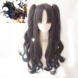 Fate Stay Night FGO Rin Tohsaka Ishtar Dark Brown Blonde Ponytails Cosplay Wigs