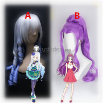 Aikatsu Stars! Lilie Shirogane Mizuki Kanzaki Silver Blue Purple Cosplay Wig