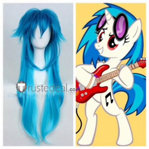 My Little Pony Friendship Is Magic DJ Pon-3 Vinyl Scratch Blue Gradient Styled Cosplay Wig