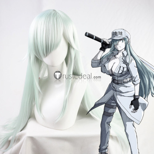 Hataraku Saibou Cells at Work Macrophage Long Blonde Cells at Work! Code Black White Blood Cell Cosplay Wigs