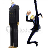 One Piece Sanji Black Suit Cosplay Costume