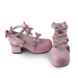 Sweet Pink Lolita Heels Shoes with Bows