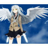 Angel Beats Tachibana Kanade Pale Blue Ponytails Cosplay Wigs
