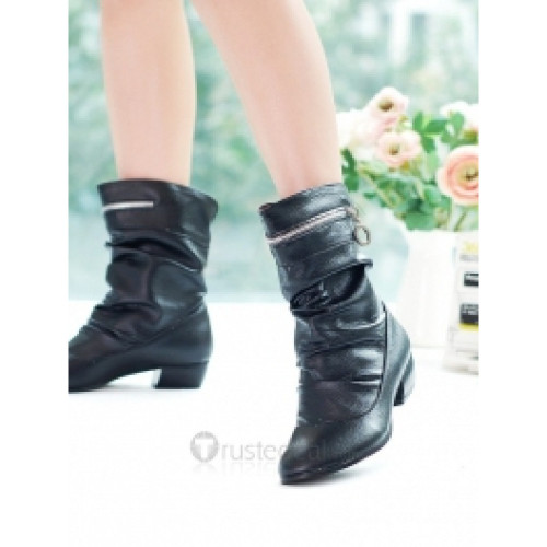 Top quality PU low heel pumps boots(JY69)
