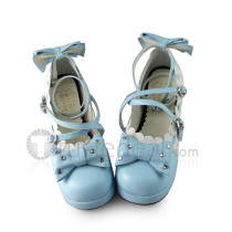 Blue Bows Cute Girls Shoes