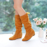 Top quality PU flat heel pumps boots(JY62)