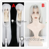 Inuyasha Sesshomaru Widow's Peak Long White Silver Grey Cosplay Wig