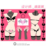 Patent Leather Little Devil Demon Halloween Cosplay Suit Costume