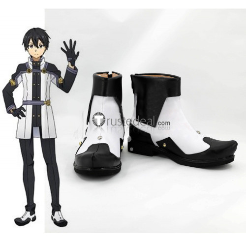 Sword Art Online Ordinal Scale Kirigaya Kazuto Kirito White Black Cosplay Shoes