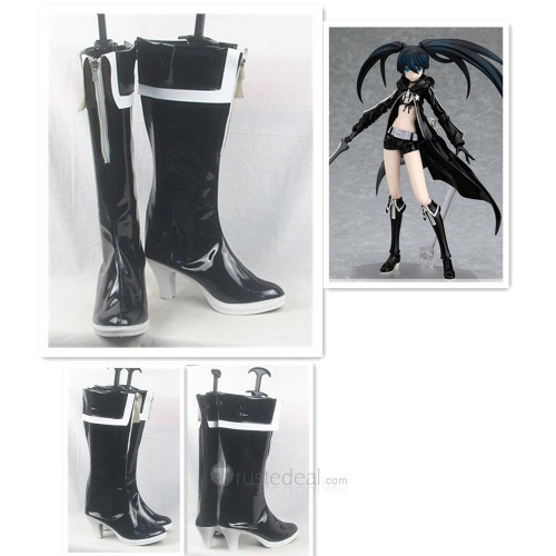 Black Rock Shooter Dawn Fall BRS Black Cosplay Shoes Boots