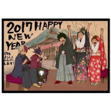 Boku no Hero Academia Izuku Midoriya Shoto Todoroki Kimono Dark Green Blue Cosplay Costume