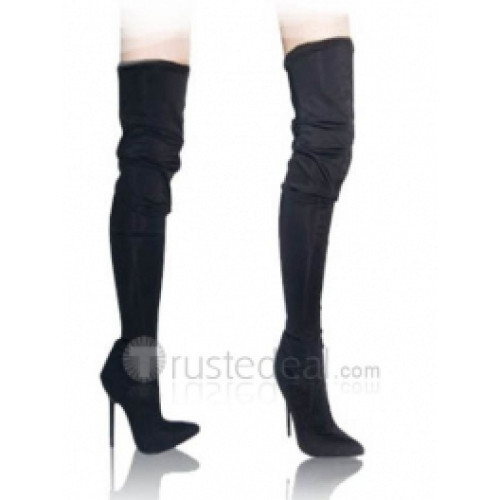 Transparent PVC Upper High Heel Closed-toes Sexy Boots(LC-599)