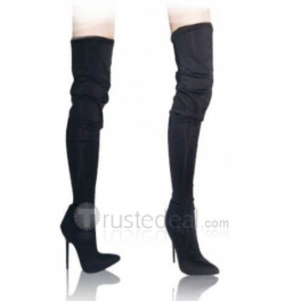 Transparent PVC Upper High Heel Closed-toes Sexy Boots(LC-599)