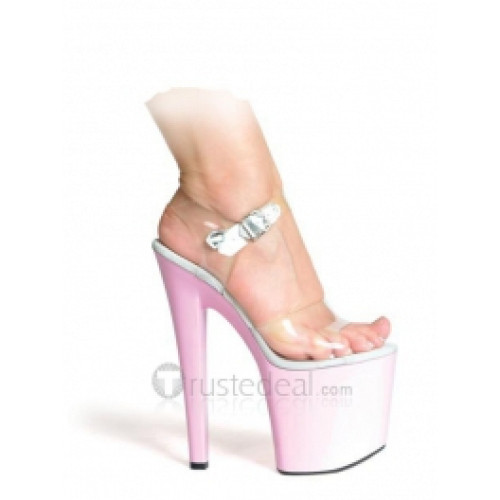 Transparent PVC Upper High Heel Open-toes Platform Sexy Sandals(701-01)