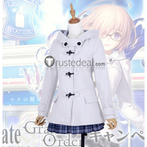 Fate Grand Order Shielder Mashu Matthew Kyrielite Daily White Coat Cosplay Costume
