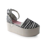 White Wedges Buckle Strap Sandals