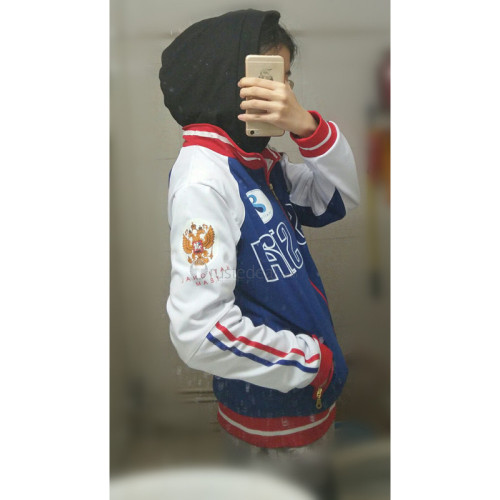 Yuri on Ice YOI Yurio Yuri Plisetsky Faux Two-piece Coat Hoodie Cosplay Costume