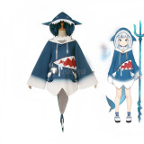 Vtuber Gawr Gura Shark Blue Hoodie Cosplay Costume 2