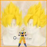 Dragon Ball Son Goku Yellow Blonde Blue Pink Spiky Styled Cosplay Wig