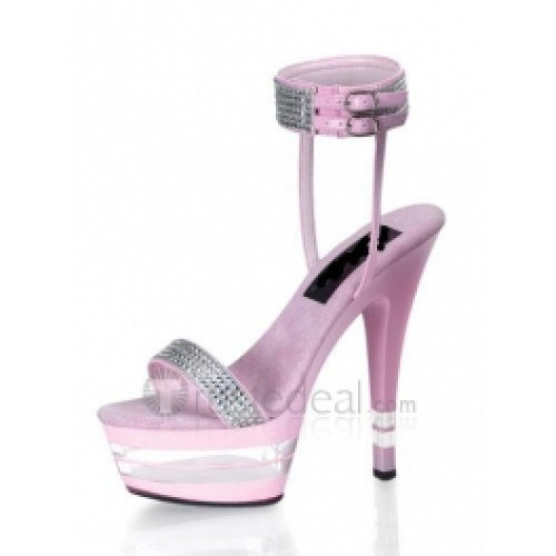 PU Leather Upper High Heel Open-toes Platform Sexy Sandals(99-89)