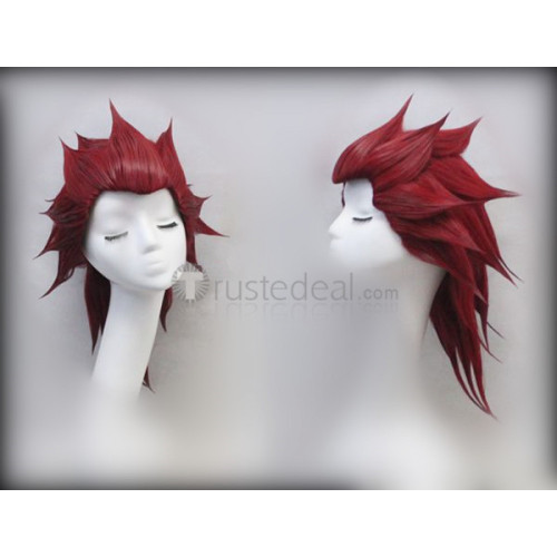 Kingdom Hearts II Organization XIII Axel Red Styked Spiky Cosplay Wig 2