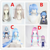 Vtuber Youtubers Hoshimachi Suisei Yukihana Lamy Hololive Minato Aqua Sukoya Kana Pink Blue Cosplay Wigs