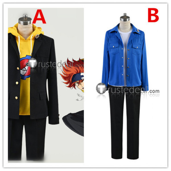 SK8 the Infinity SK∞ Reki Kyan Langa Hasegawa Black Coat Yellow Hoodie Blue Cosplay Costumes