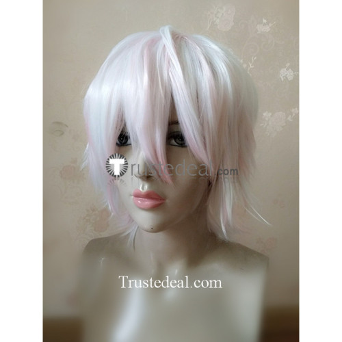 Mystic Messenger Unknown Saeran Choi White Pink Cosplay Wig
