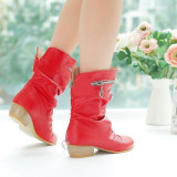 Top quality PU low heel pumps boots(JY69)