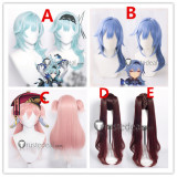 Genshin Impact Eula Yanfei Hu Tao Brown Pink Blue Cosplay Wigs